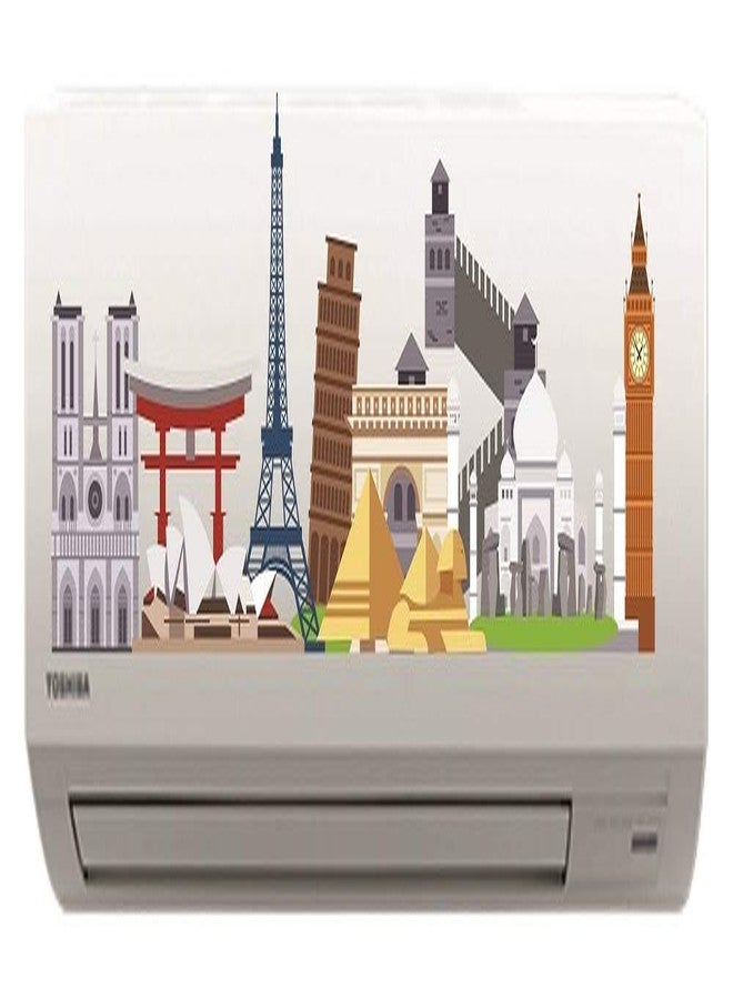 ملصقات لاصقة ذاتية اللصق من مادة PVC من Techgifti، ملصقات مكيفات سبليت جدارية متعددة الألوان، 24 سم